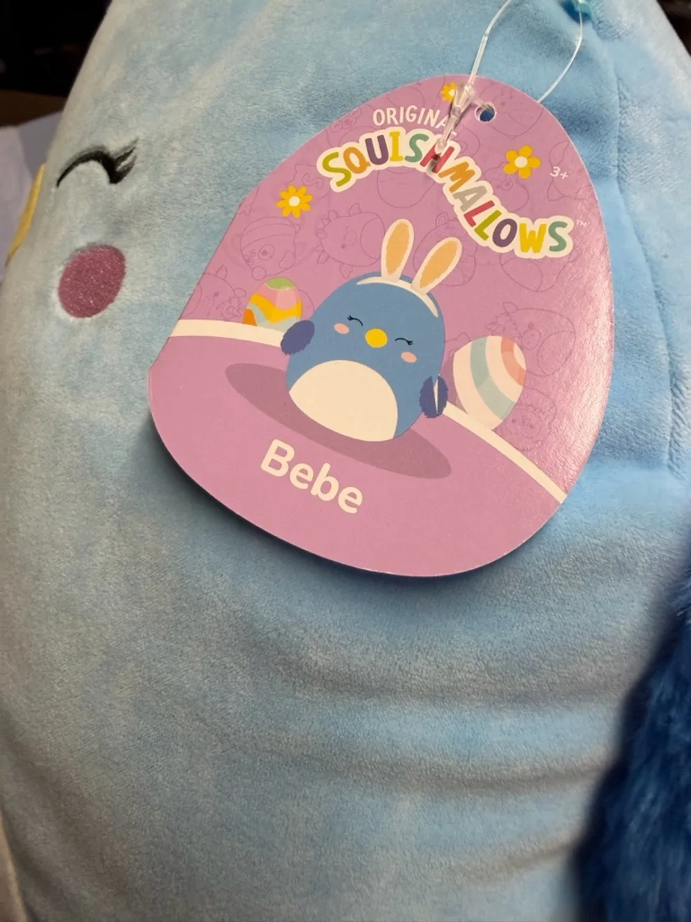 bebe Blue Plush Penguin Toy with Cream Belly and Yellow Beak